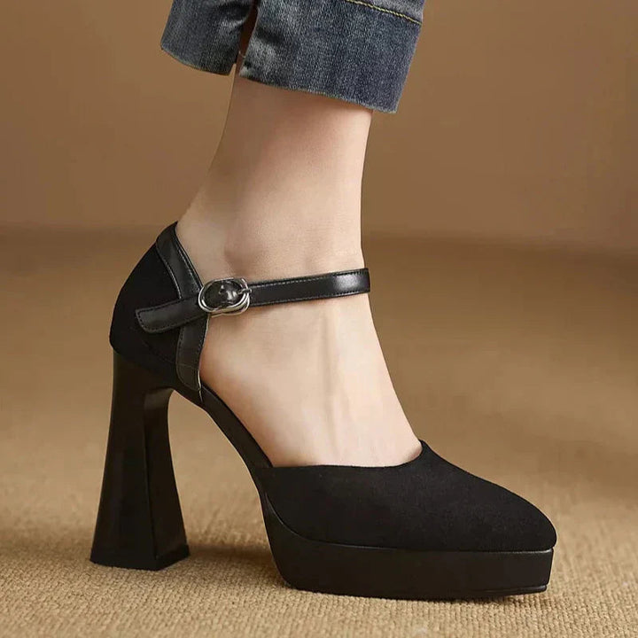 Women’s Pumps with Ankle Strap and Platform Heel