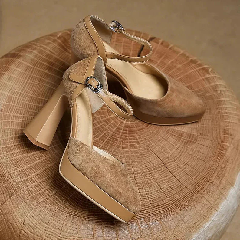 Women’s Pumps with Ankle Strap and Platform Heel