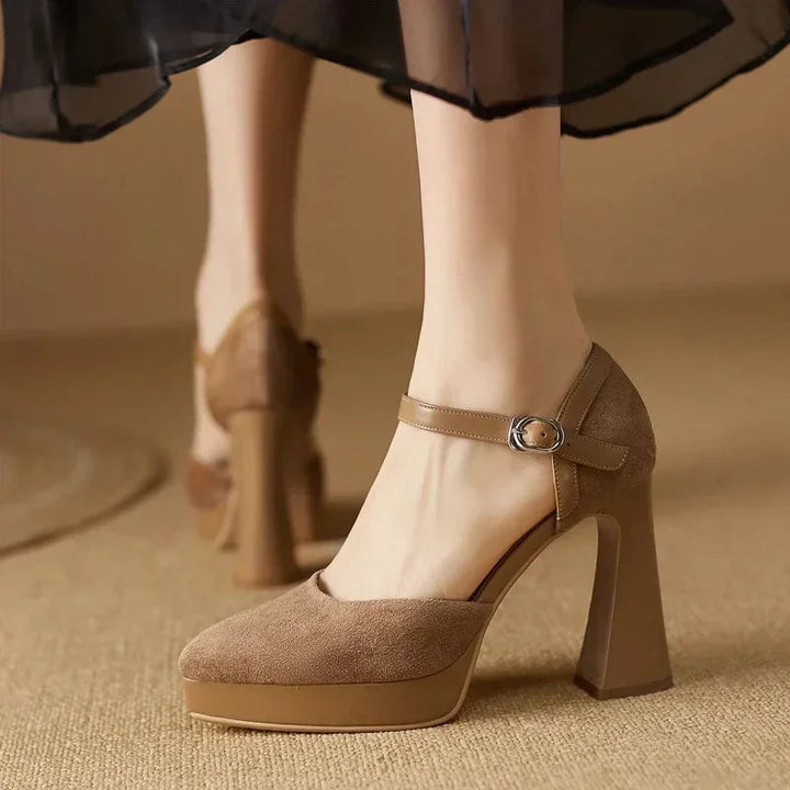 Women’s Pumps with Ankle Strap and Platform Heel