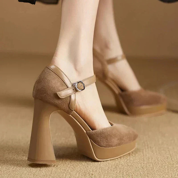 Women’s Pumps with Ankle Strap and Platform Heel