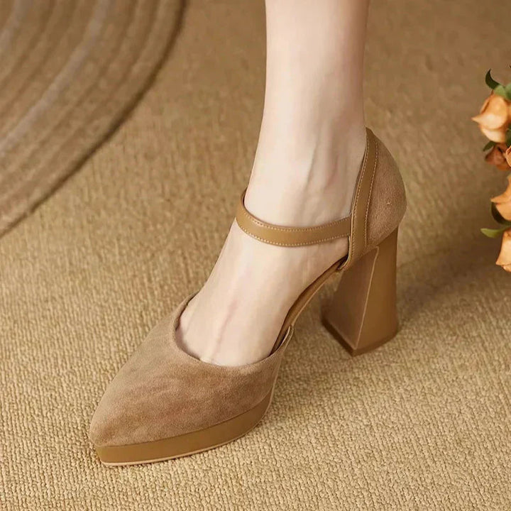 Women’s Pumps with Ankle Strap and Platform Heel