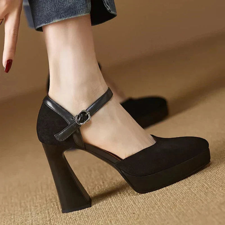 Women’s Pumps with Ankle Strap and Platform Heel