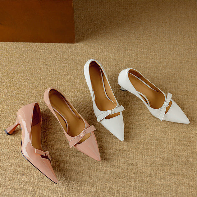 Women’s Pumps with Bow Detail and Kitten Heel