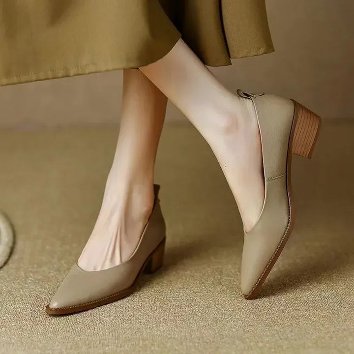 Women’s Pumps with Pointed Toe and Block Heel