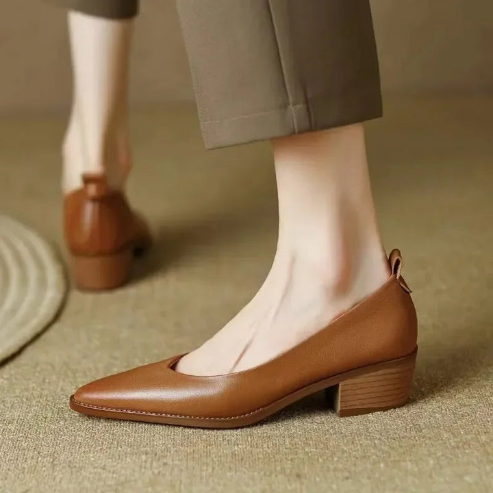Women’s Pumps with Pointed Toe and Block Heel