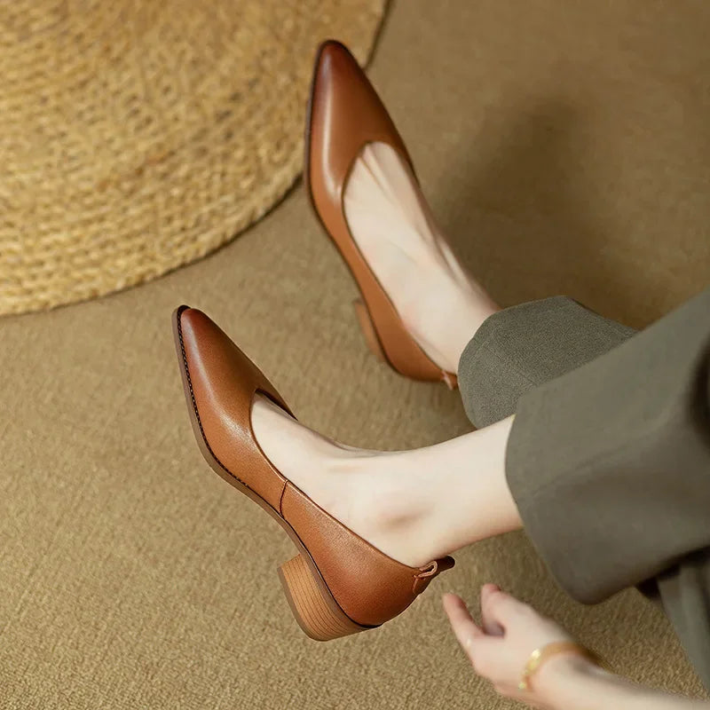 Women’s Pumps with Pointed Toe and Block Heel