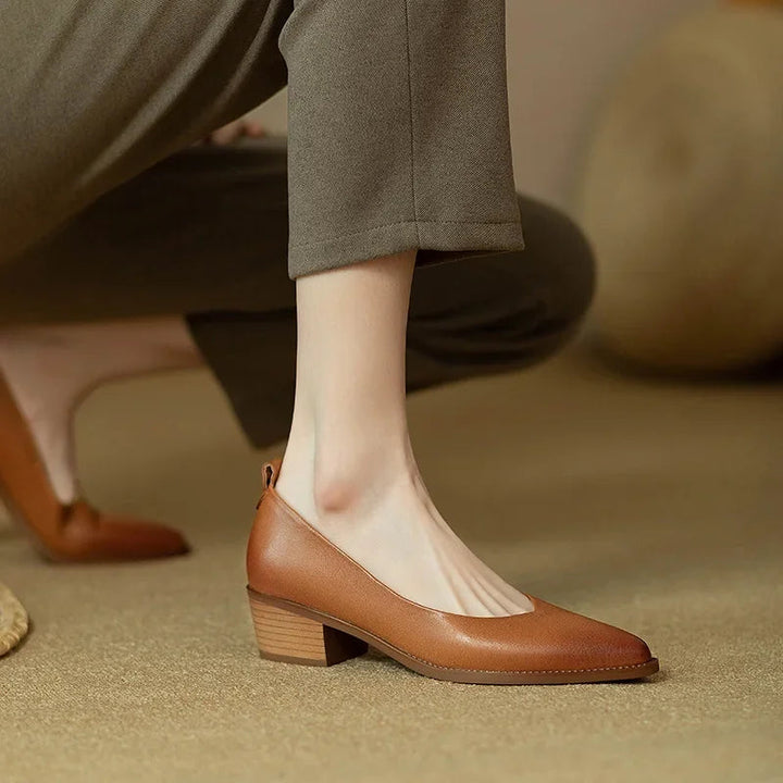 Women’s Pumps with Pointed Toe and Block Heel