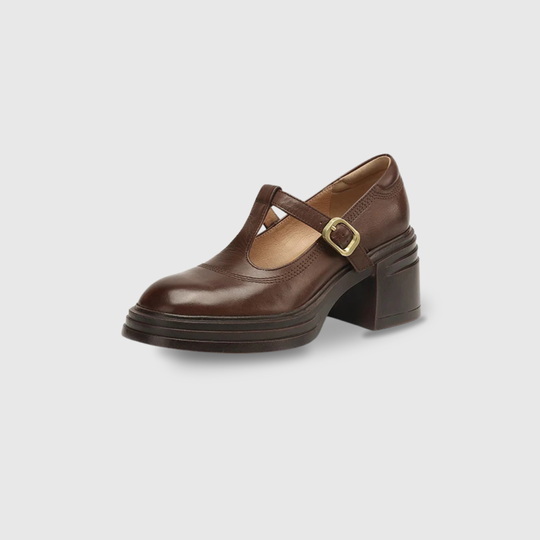 Women’s Pumps with T-Strap and Block Heel
