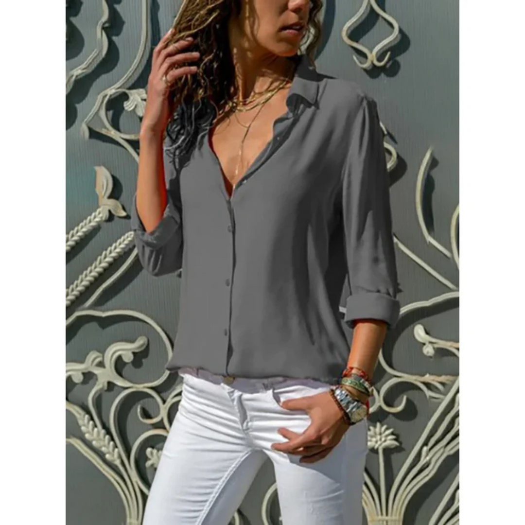 Women’s Shirt with Button-Down Closure and Long Sleeves