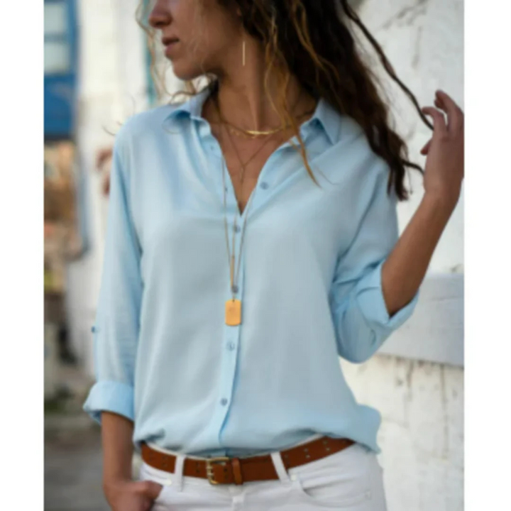 Women’s Shirt with Button-Down Closure and Long Sleeves