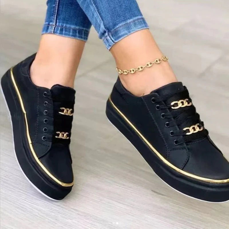 Women’s Sneakers with Gold Accent and Padded Interior