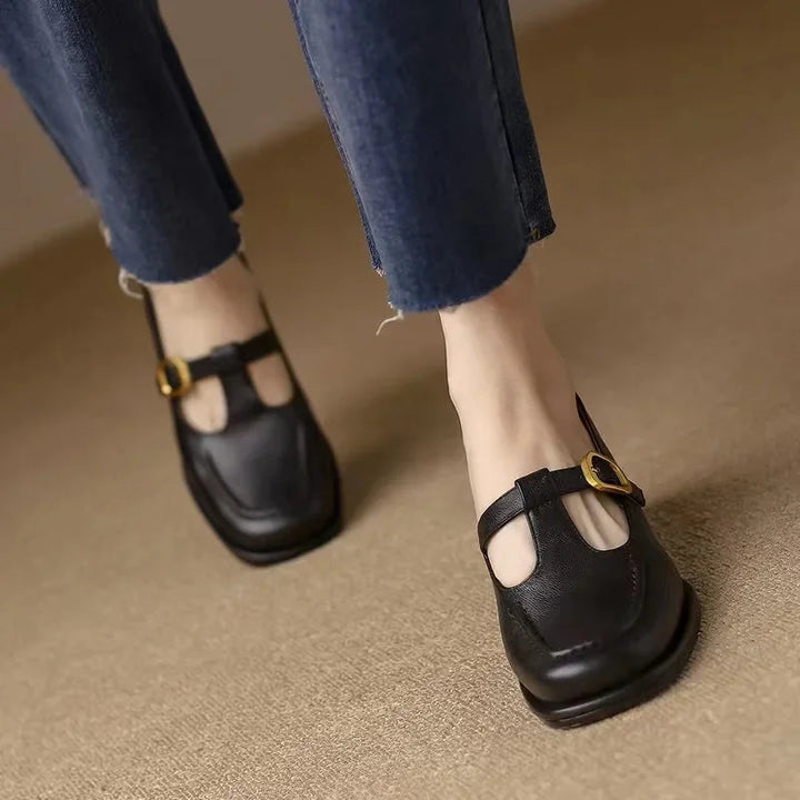 Women’s T-Strap Mary Jane with Square Toe and Low Block Heel