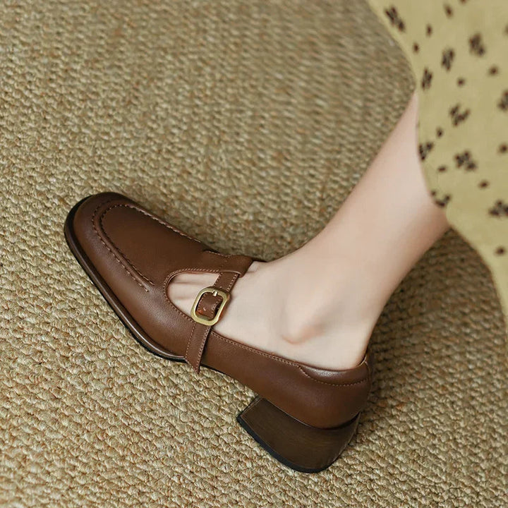 Women’s T-Strap Mary Jane with Square Toe and Low Block Heel