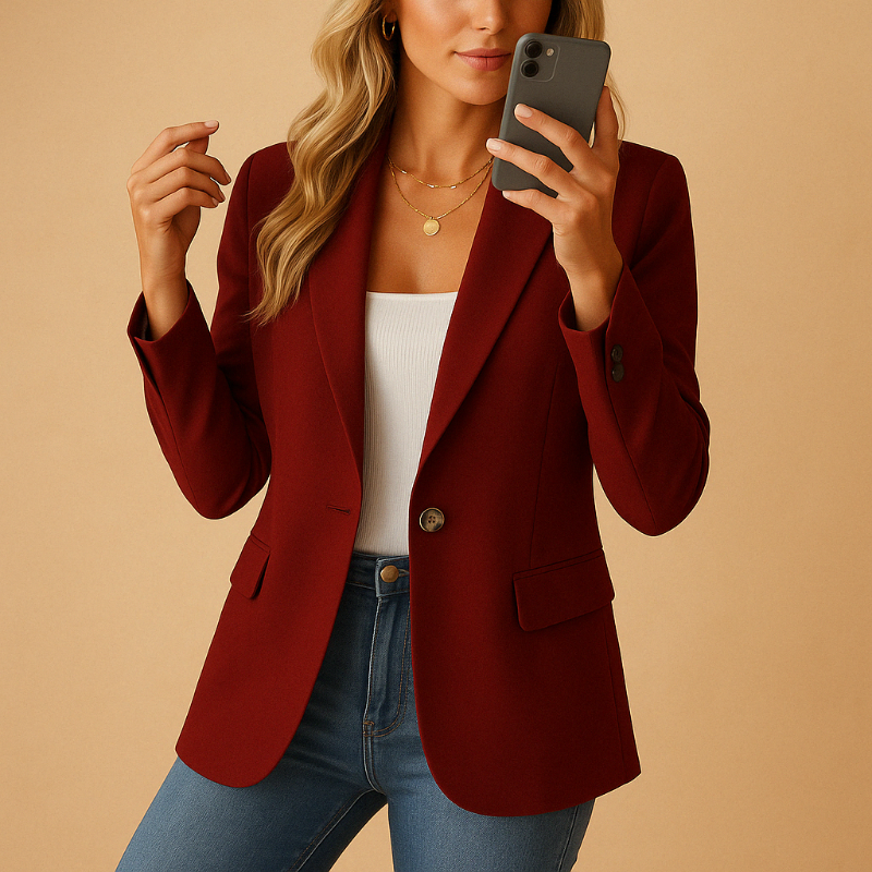 Women’s Blazer with Tailored Fit and Long Sleeves