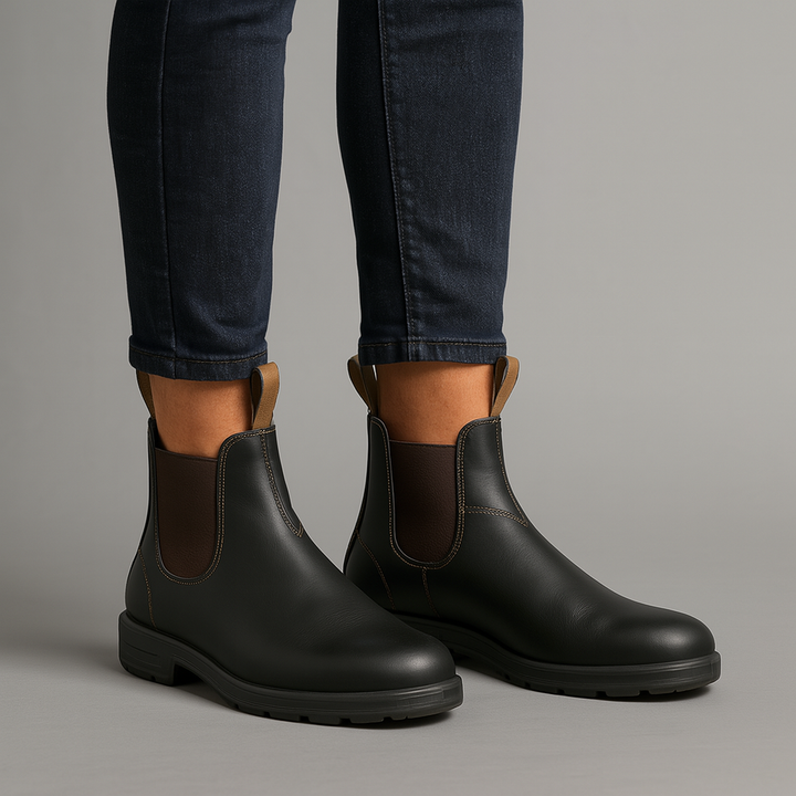 Women’s Chelsea Boots with Slip-On Design and Elastic Side Panels