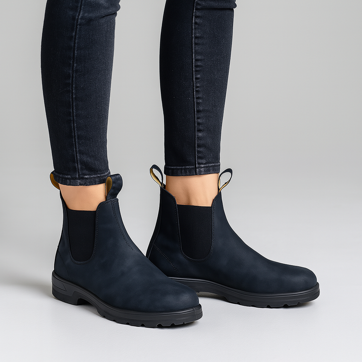 Women’s Chelsea Boots with Slip-On Design and Elastic Side Panels