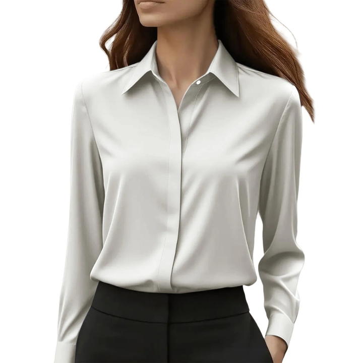 Women’s Classic Blouse with Button Detail and Classic Collar