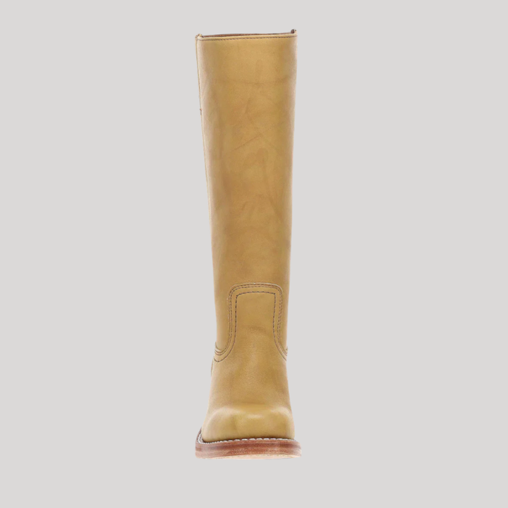 Women’s Knee-High Boots with Stacked Heel and Classic Design