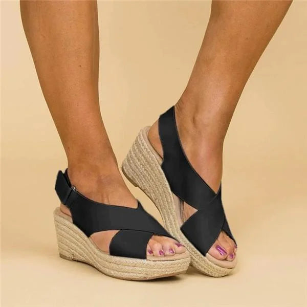 Women’s Sandals Wedge Espadrilles with Footbed