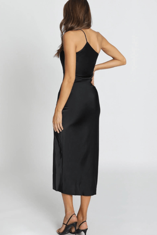 Women’s midi Dress with Open Back and Thigh Slit