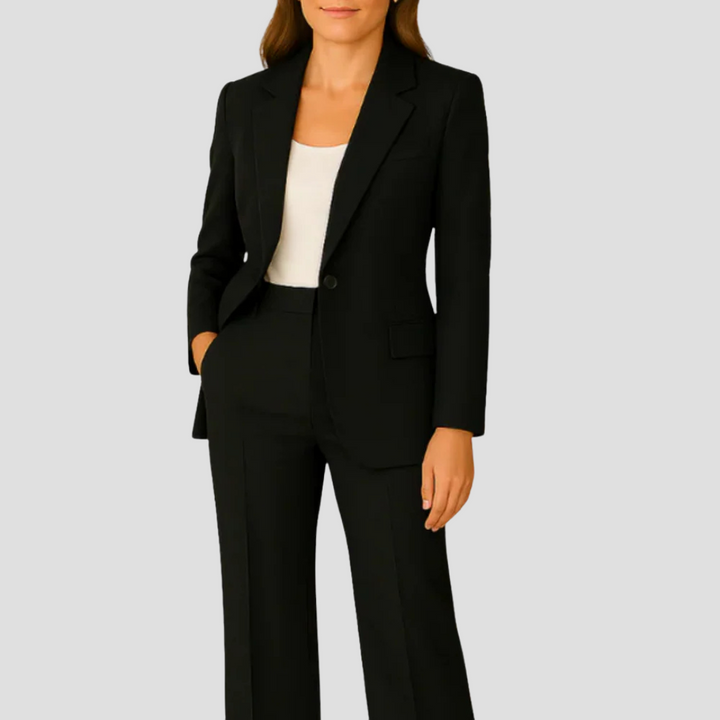 Women’s Two-Piece Suit with Tailored Blazer and Slim-Cut Trousers