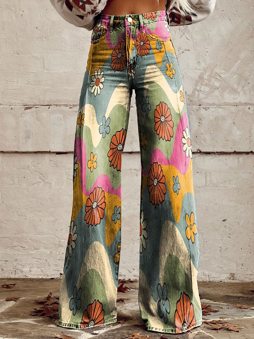 Women’s Baggy Jeans with High Waist and Wide Legs