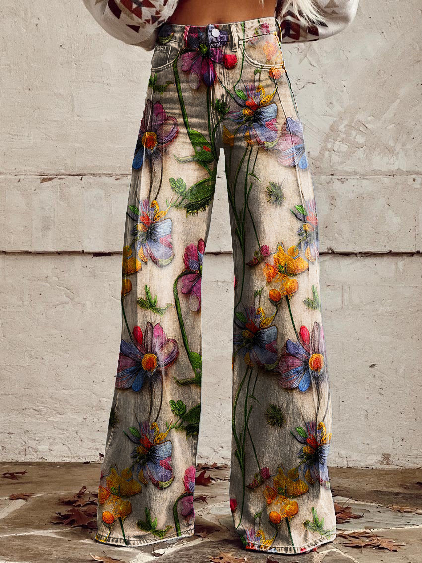 Women’s Baggy Jeans with High Waist and Wide Legs