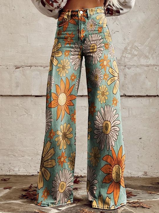 Women’s Baggy Jeans with High Waist and Wide Legs
