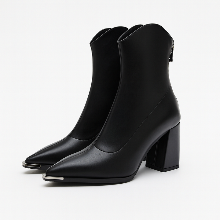 Womens Chelsea Boots with Chrome Tip and Rubber Outsole