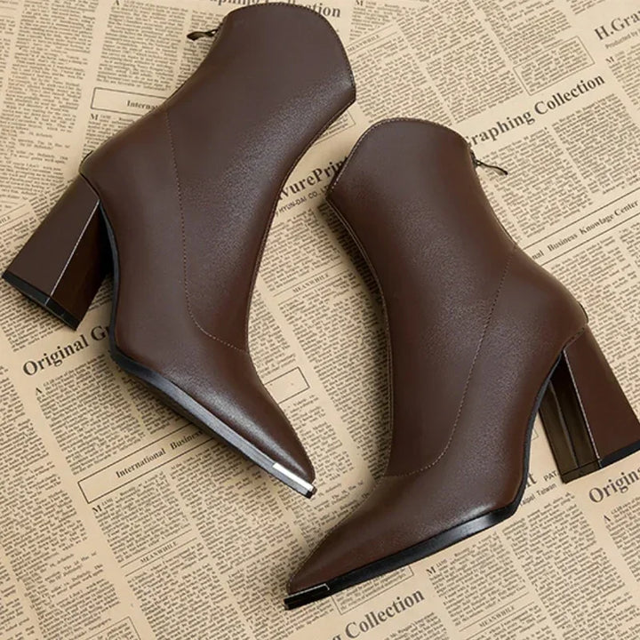 Womens Chelsea Boots with Chrome Tip and Rubber Outsole