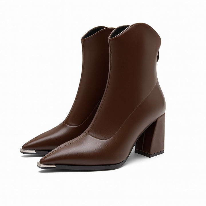 Womens Chelsea Boots with Chrome Tip and Rubber Outsole