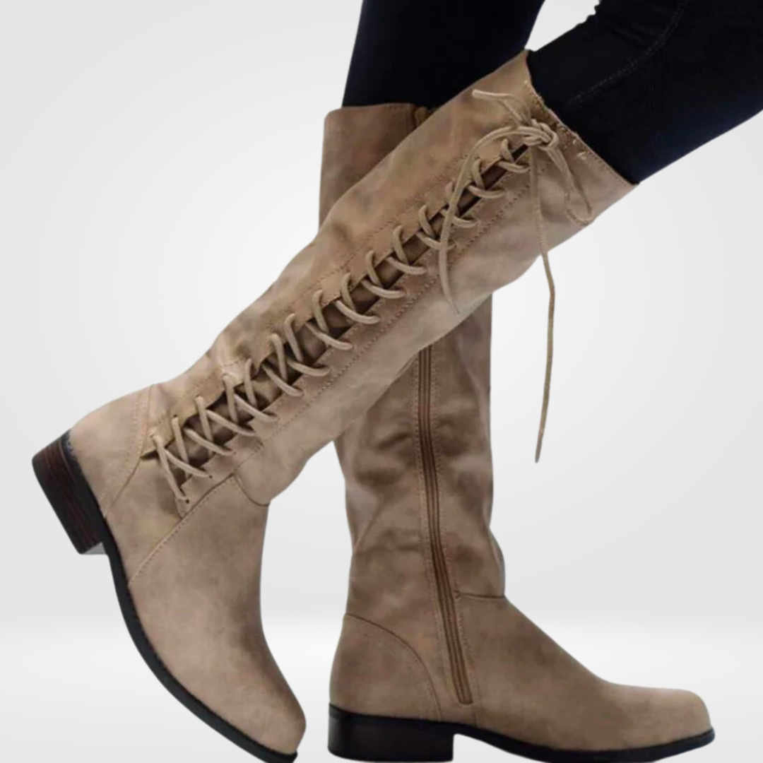 Womens High Boots with Sole and Lining Details