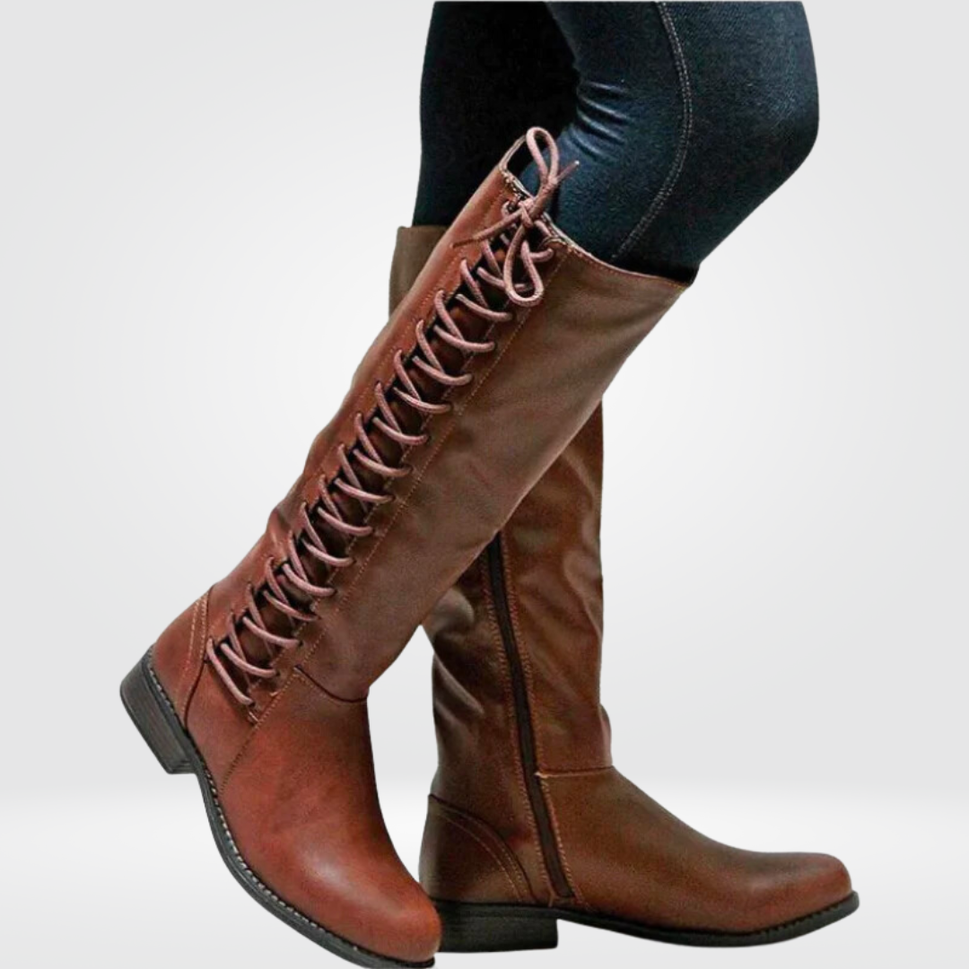 Womens High Boots with Sole and Lining Details