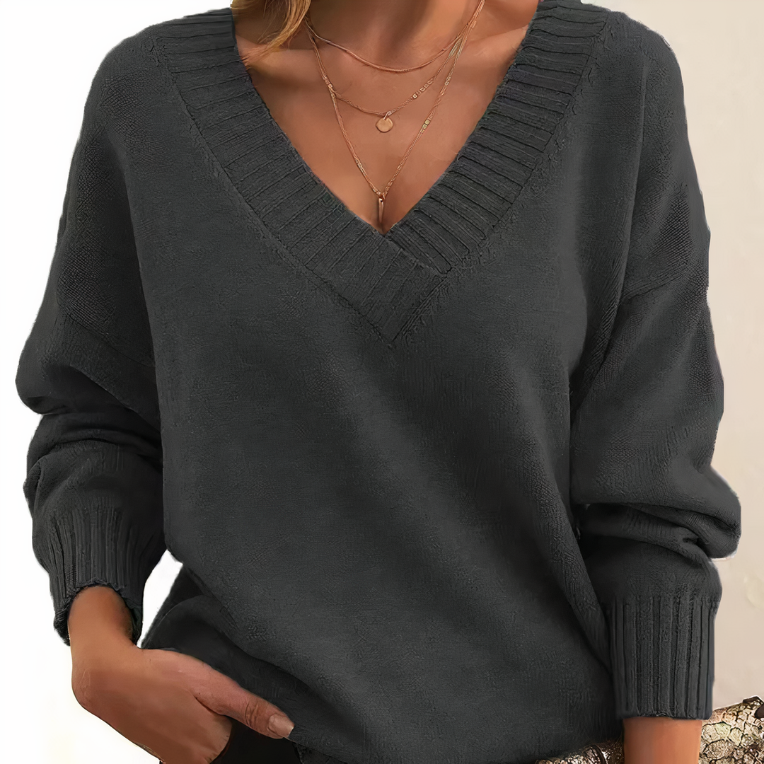 Womens Jumper with Crew Neckline and Long Sleeves