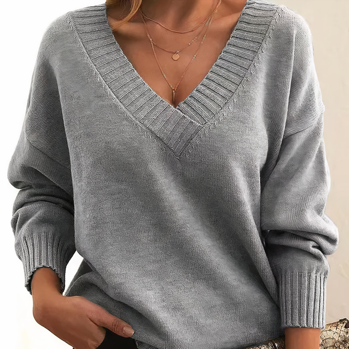 Womens Jumper with Crew Neckline and Long Sleeves
