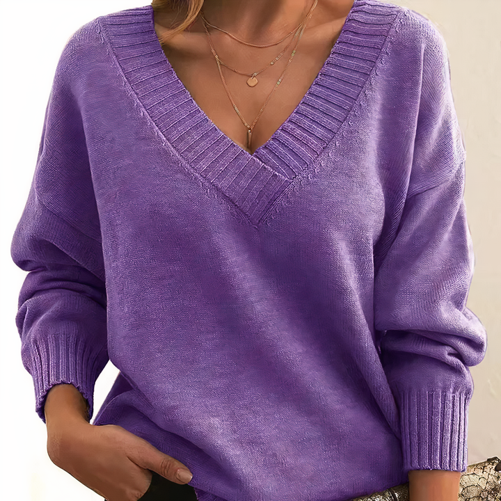 Womens Jumper with Crew Neckline and Long Sleeves