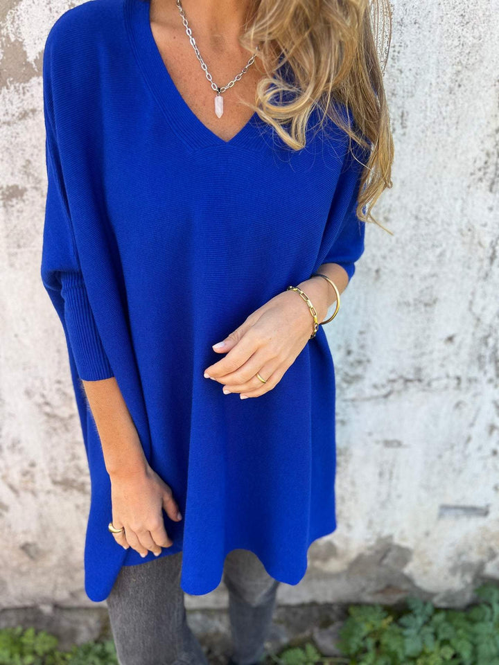 Women’s Jumper with V-Neck and Long Sleeves