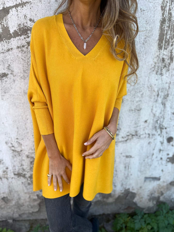 Women’s Jumper with V-Neck and Long Sleeves