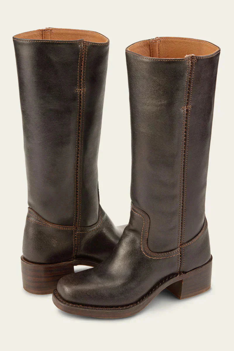 Women’s Knee-High Boots with Inner Side Zipper and Block Heel