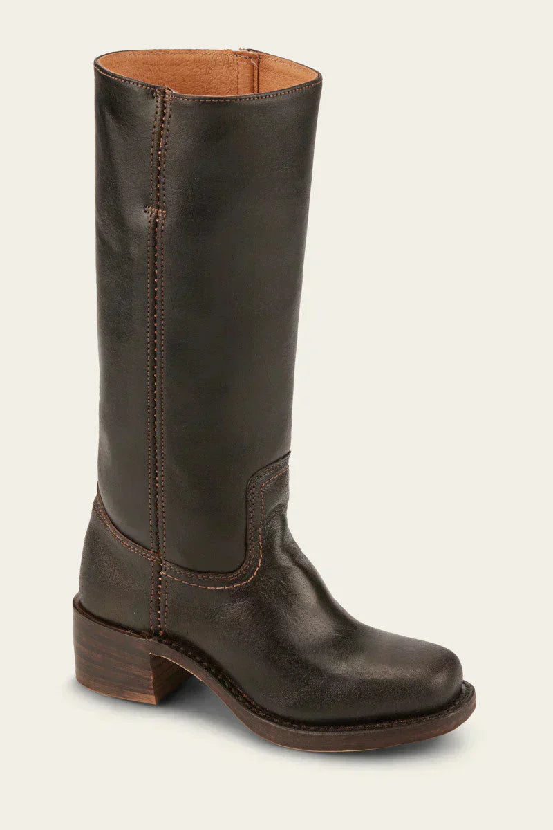 Women’s Knee-High Boots with Inner Side Zipper and Block Heel