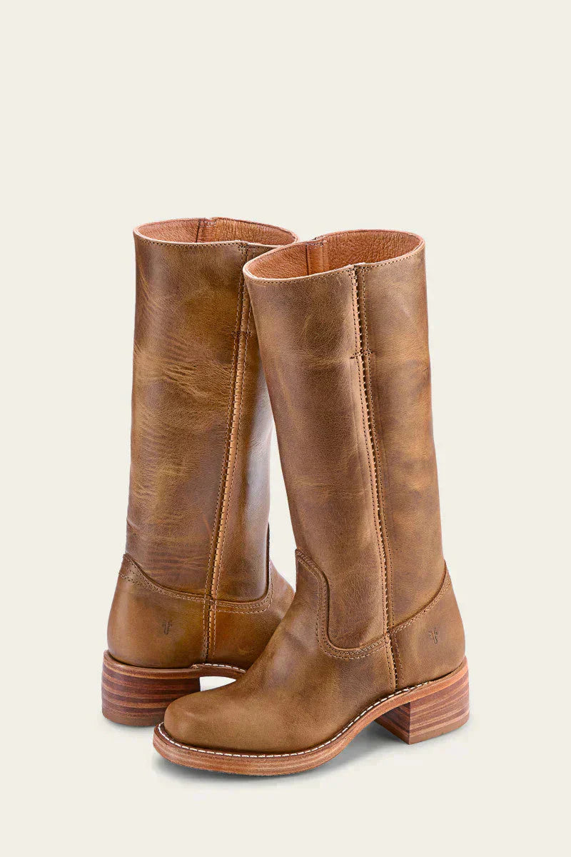 Women’s Knee-High Boots with Inner Side Zipper and Block Heel