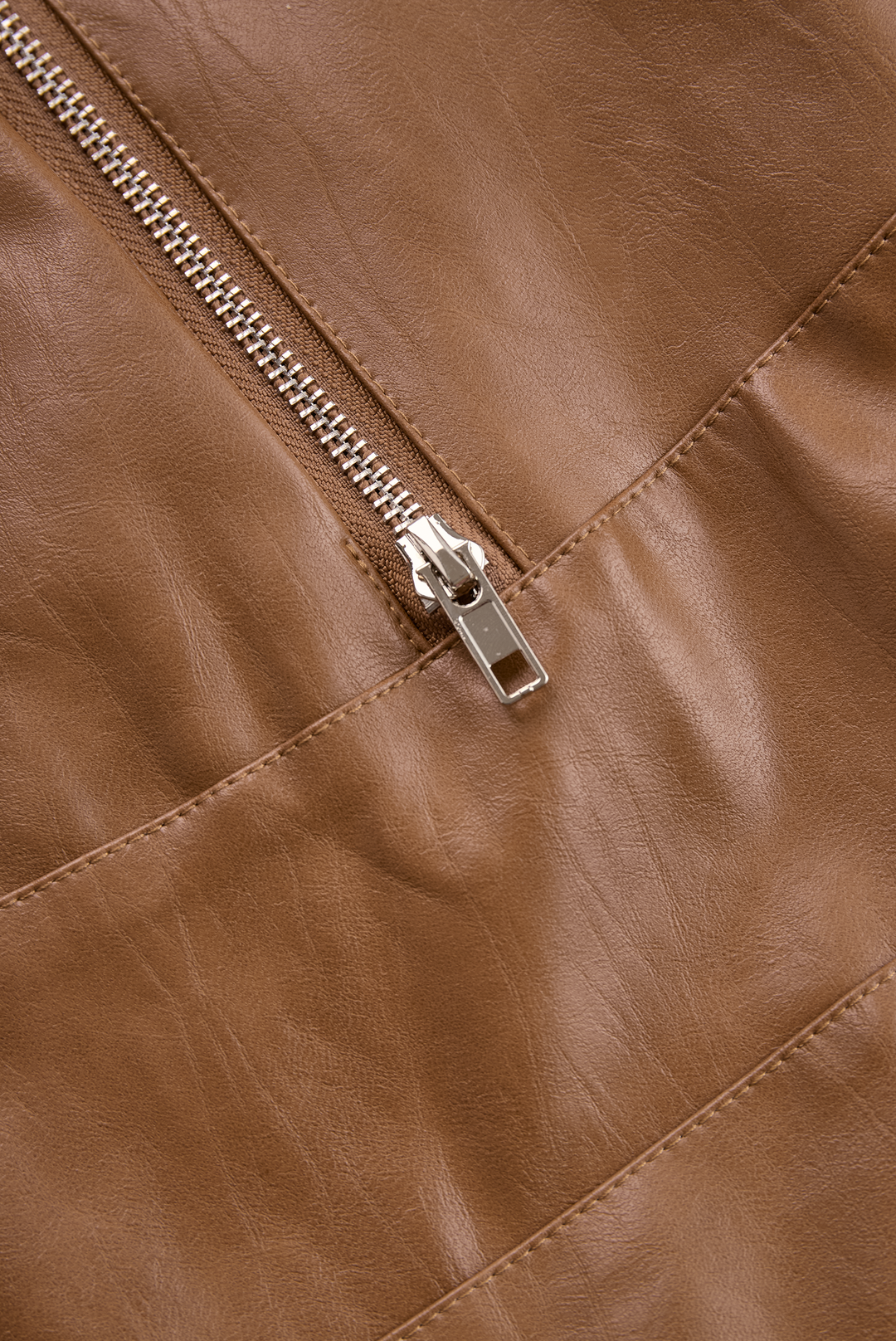 Women’s Lapel Zipper Faux Jacket with Zipper Closure