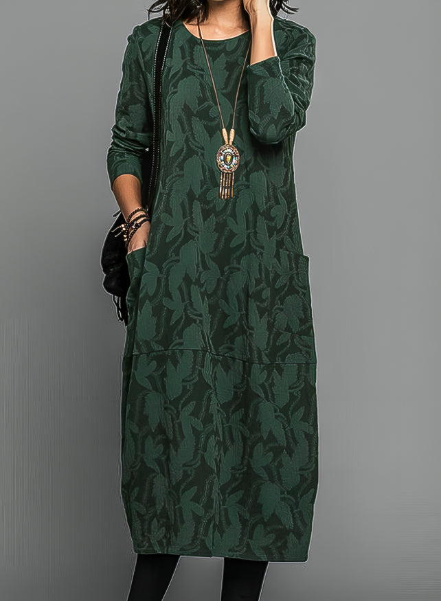 Women’s Long Sleeve Maxi Dress with Flowing Cut