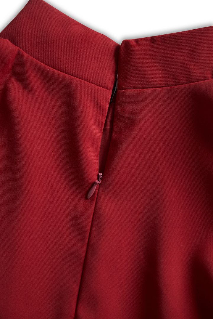 Women’s Mandarin Collar Dress with Belt Design and Button Closure