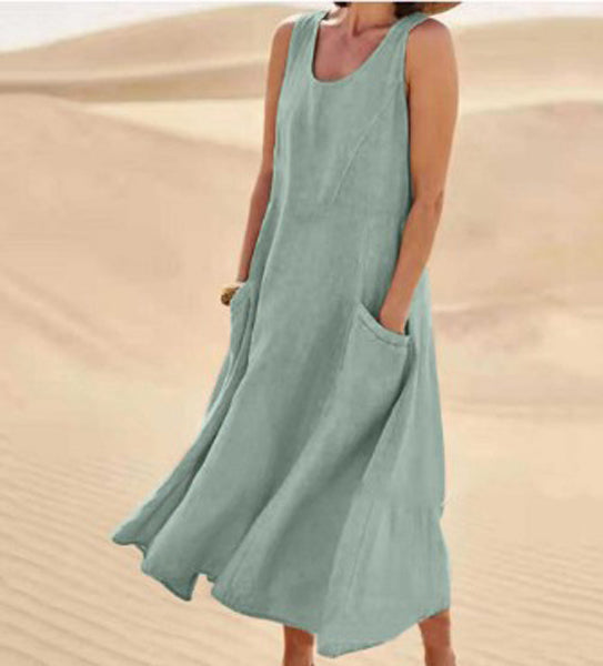 Women’s Maxi Dress with Pockets and Relaxed Fit