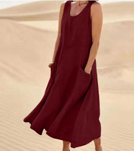 Women’s Maxi Dress with Pockets and Relaxed Fit