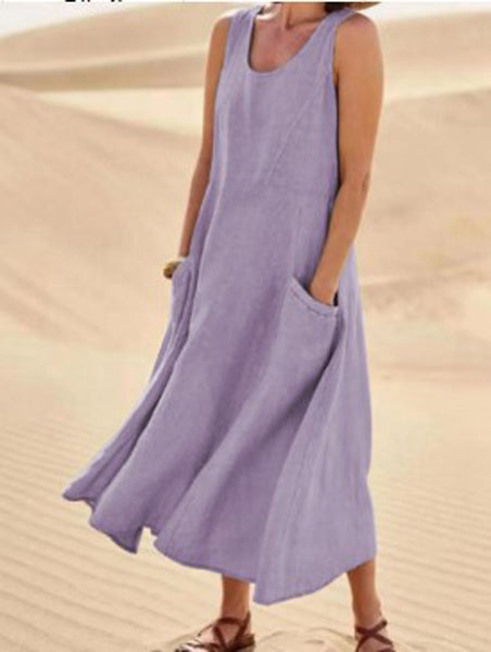 Women’s Maxi Dress with Pockets and Relaxed Fit