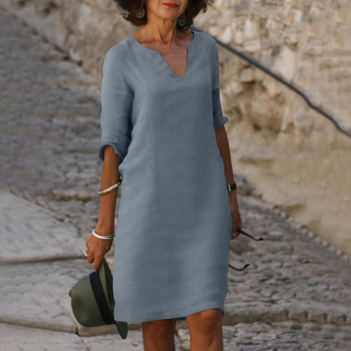 Women’s Midi Summer Dress with Simple Design