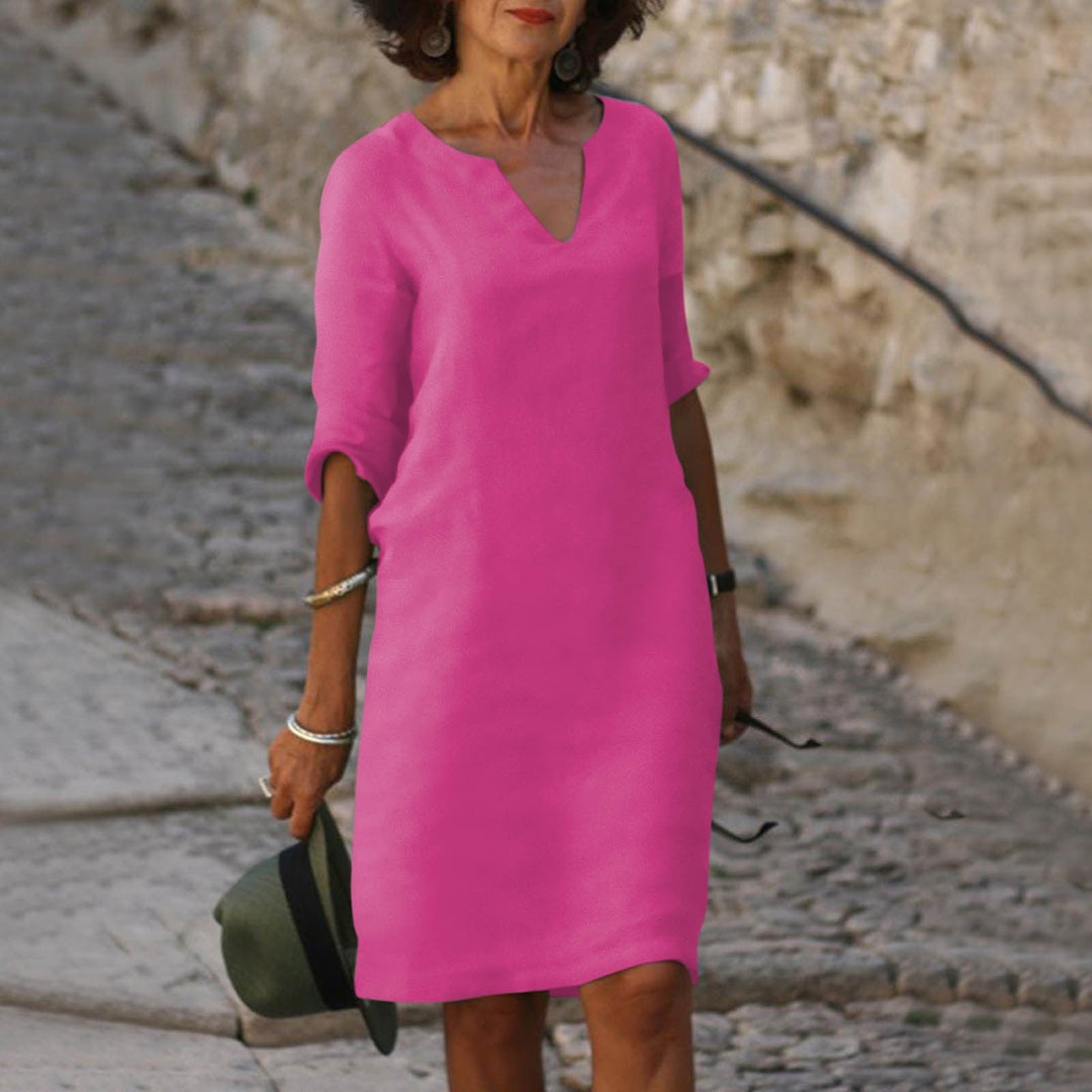 Women’s Midi Summer Dress with Simple Design