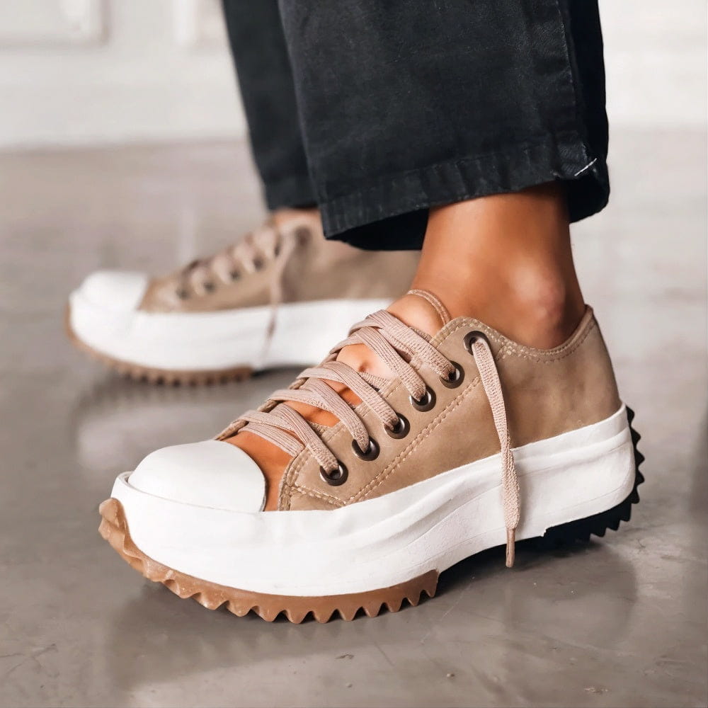 Women’s Platform Sneakers with Canvas Upper and EVA Cushioning